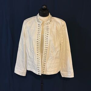 NWT Chico white denim jacket